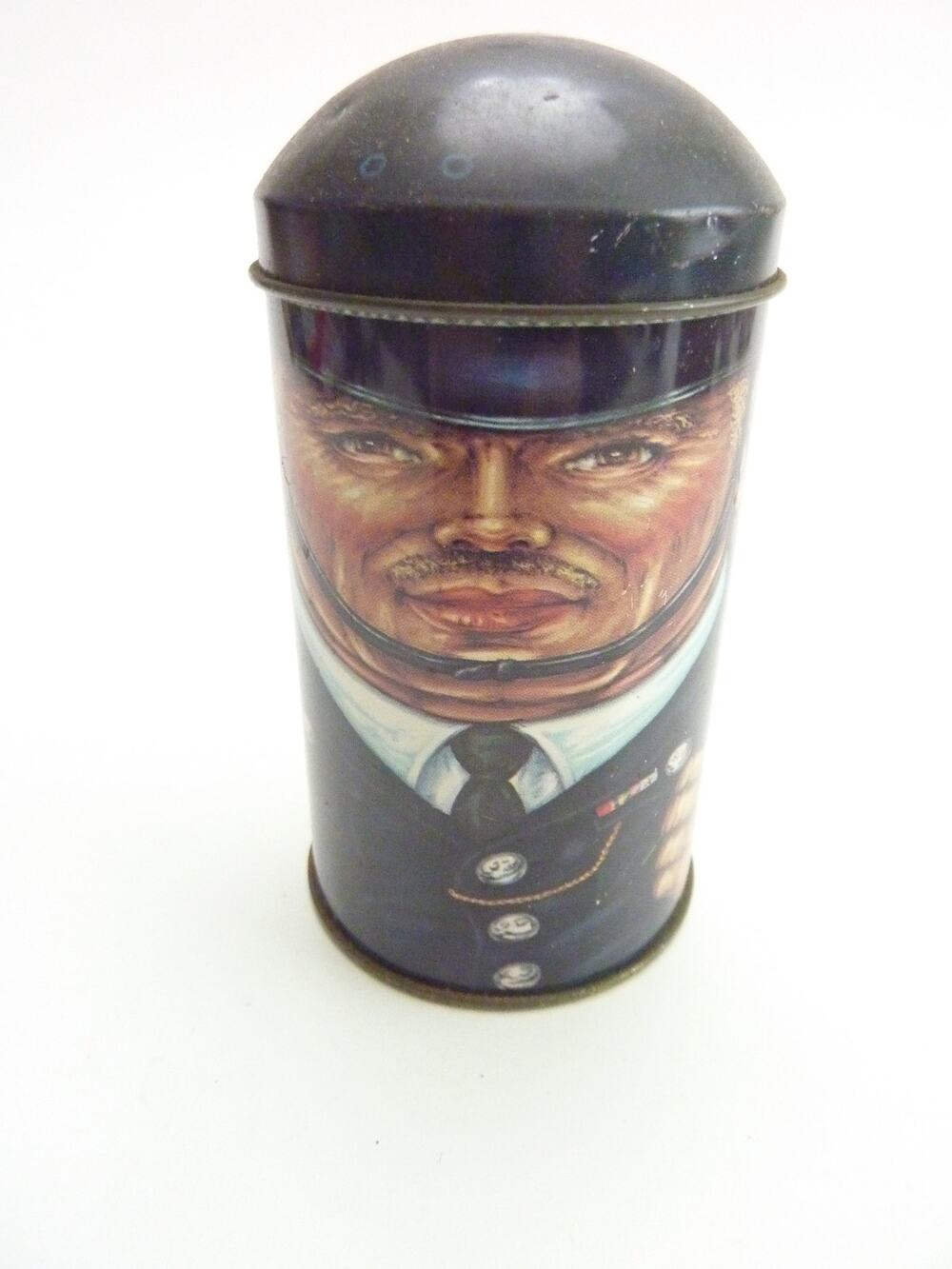 Vintage Cap-Tins Metropolitan Police Officer Tin Box Made In England Blue Small